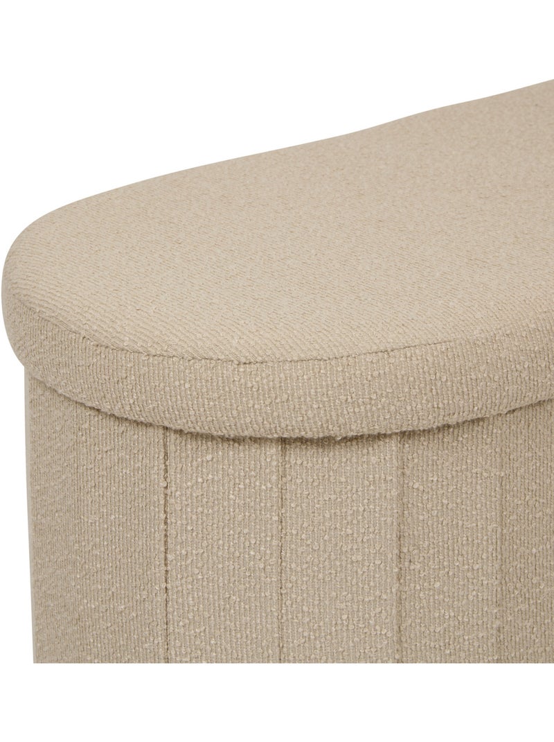 Pouf ovale pliable avec rangement FINK Beige - Kiabi