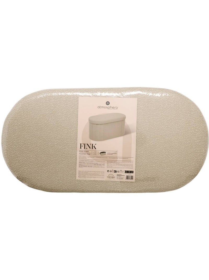 Pouf ovale pliable avec rangement FINK Beige - Kiabi