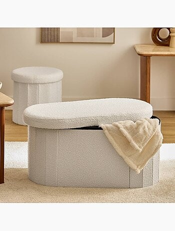 Pouf ovale pliable avec rangement FINK