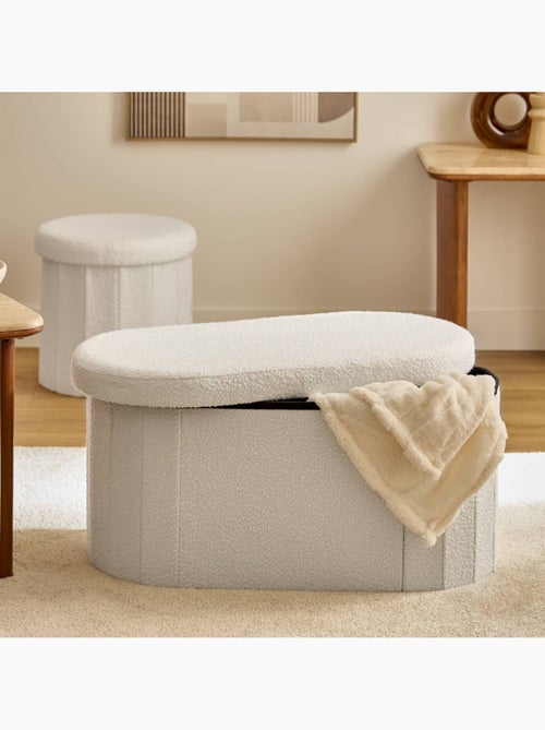Pouf ovale pliable avec rangement FINK - Kiabi