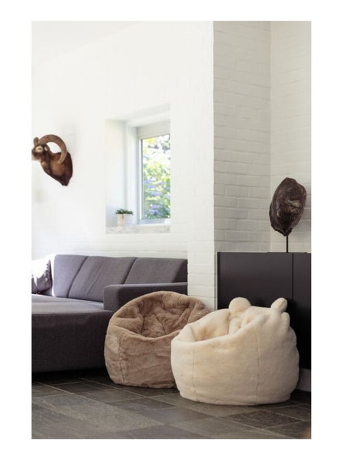 Pouf peluche ours blanc Bibib & Co - Kiabi
