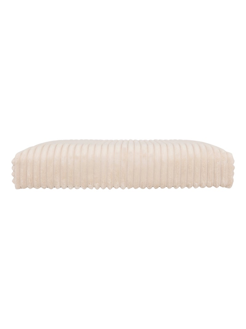 Pouf pliable  - Effet velours côtelé avec rangement intégré Crème - Kiabi