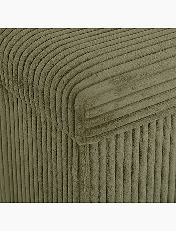 Pouf pliable - Effet velours côtelé avec rangement intégré