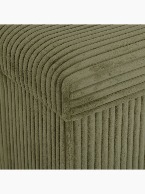 Pouf pliable  - Effet velours côtelé avec rangement intégré - Kiabi