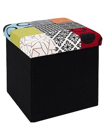 Pouf pliable coffre de rangement Patchwork