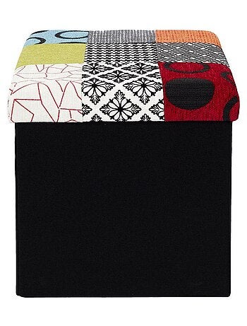 Pouf pliable coffre de rangement Patchwork
