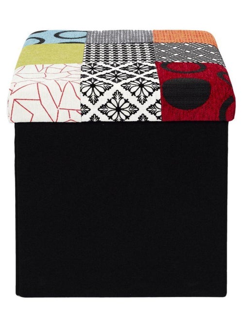 Pouf pliable coffre de rangement Patchwork - Kiabi