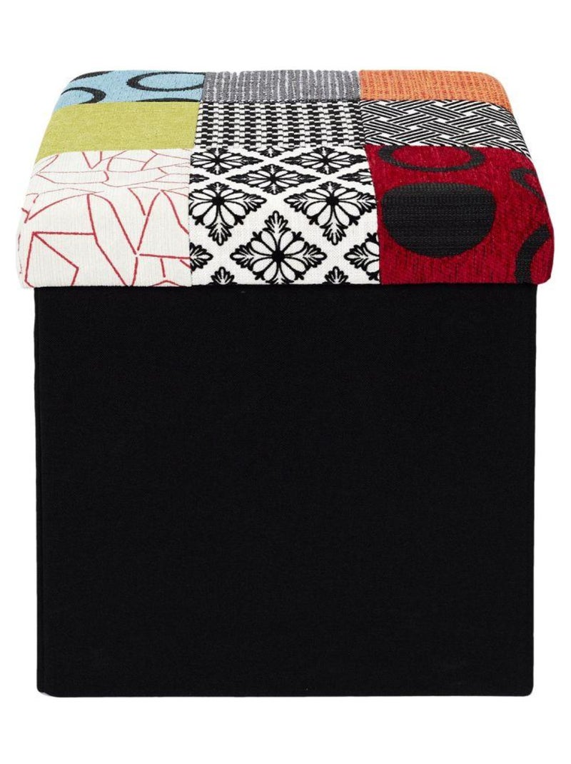 Pouf pliable coffre de rangement Patchwork Multicolore - Kiabi