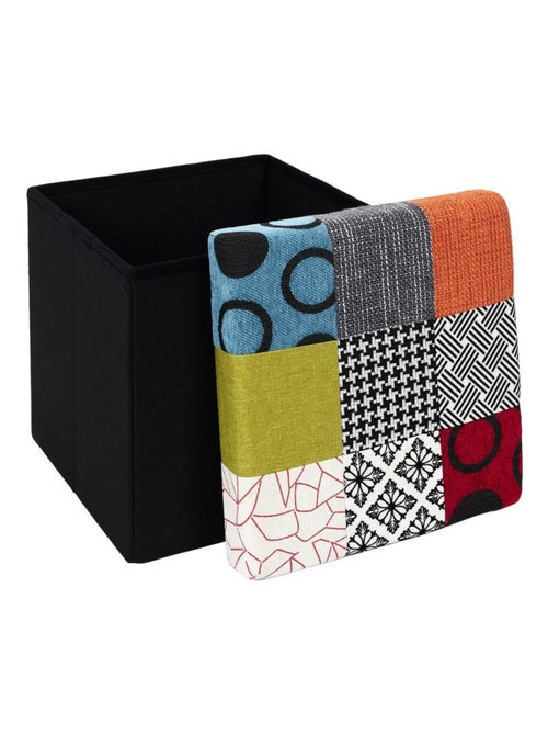Pouf pliable coffre de rangement Patchwork - Kiabi