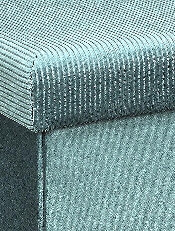 Pouf pliable coffre de rangement velours côtelé