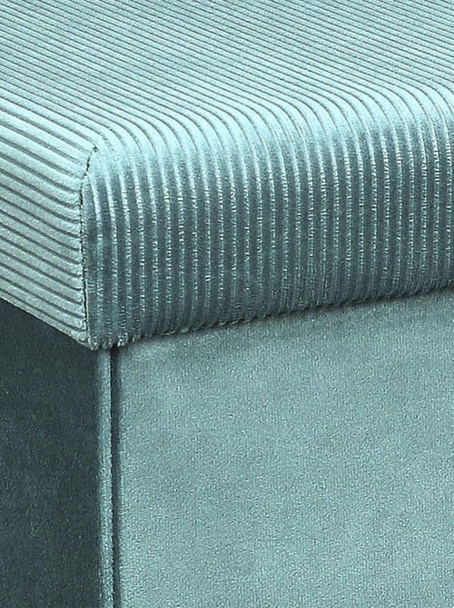 Pouf pliable coffre de rangement velours côtelé - Kiabi