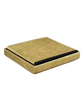 Pouf pliable coffre de rangement velours côtelé