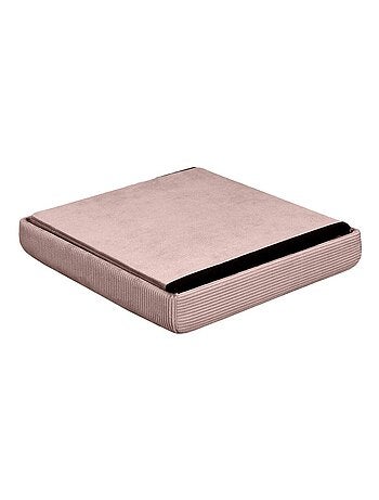 Pouf pliable coffre de rangement velours côtelé