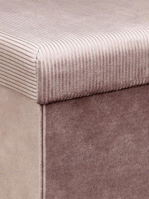 Pouf pliable coffre de rangement velours côtelé - Kiabi