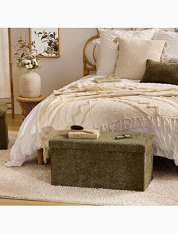 Pouf Pliable Coffre Soana Kaki 76x38cm