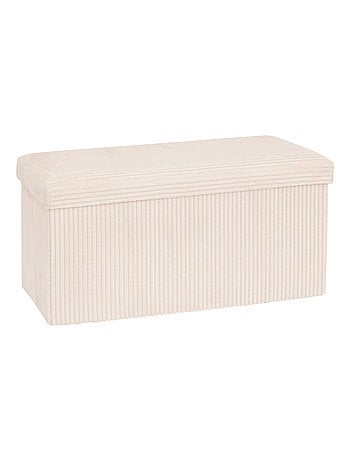 Pouf pliable double - Effet velours côtelé avec rangement intégré