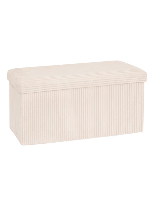 Pouf pliable double  - Effet velours côtelé avec rangement intégré - Kiabi
