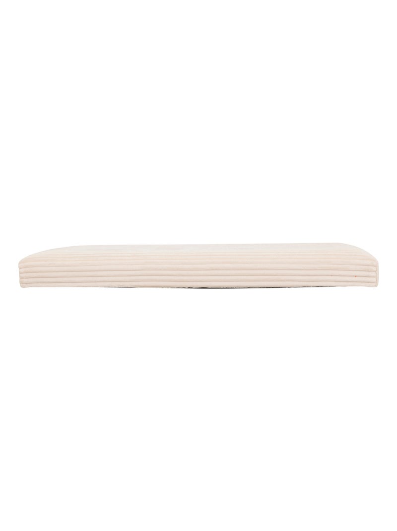 Pouf pliable double  - Effet velours côtelé avec rangement intégré Crème - Kiabi