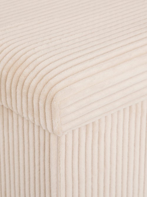 Pouf pliable double  - Effet velours côtelé avec rangement intégré - Kiabi