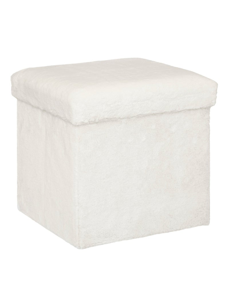 Pouf pliable en fourrure Blanc - Kiabi