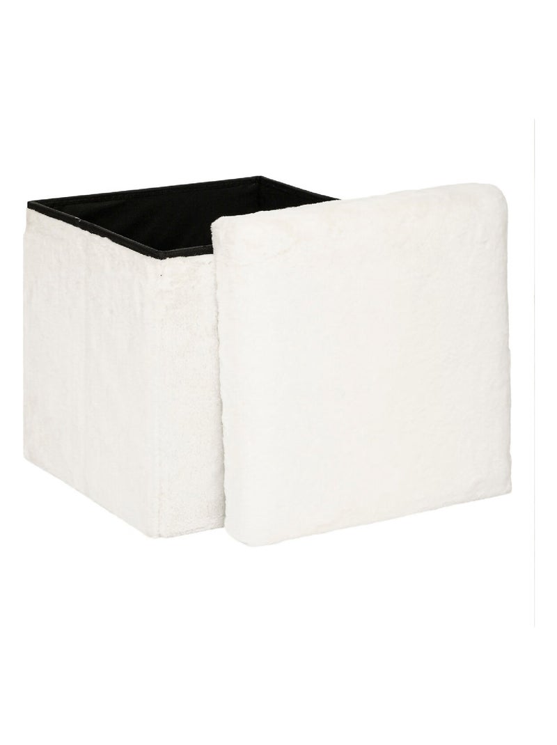 Pouf pliable en fourrure Blanc - Kiabi