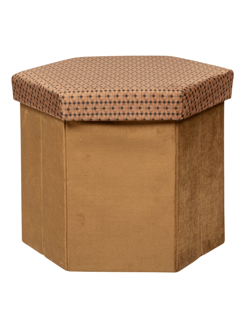 Pouf pliable hexagonal Marron glacé - Kiabi