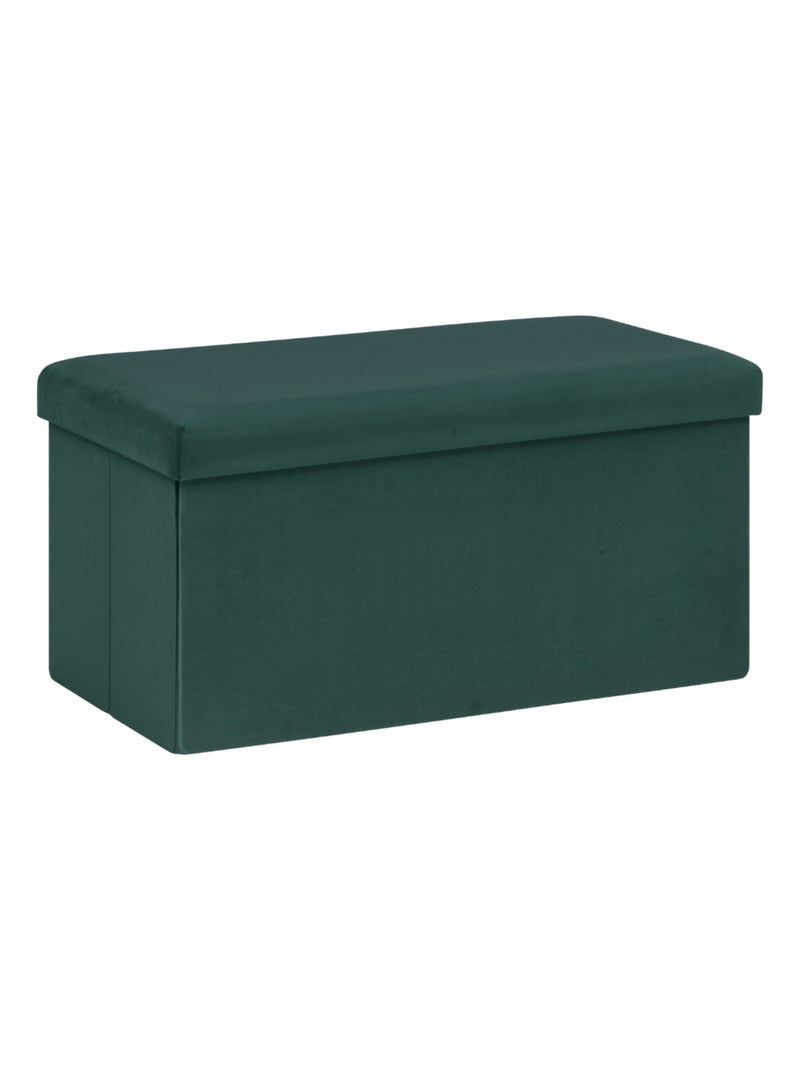 Pouf pliable rectangulaire avec rangement Vert - Kiabi