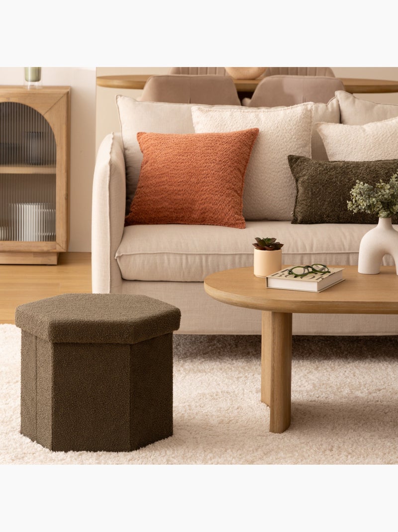 Pouf pliant bouclette JAIKO Kaki - Kiabi