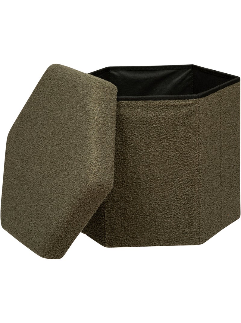 Pouf pliant bouclette JAIKO Kaki - Kiabi