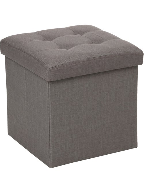 Pouf pliant coffre de rangement capitonné en velours LYSANDRE - Kiabi
