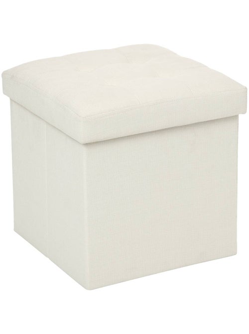 Pouf pliant coffre de rangement capitonné lysandre - Kiabi