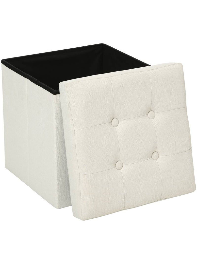 Pouf pliant coffre de rangement capitonné lysandre Beige - Kiabi