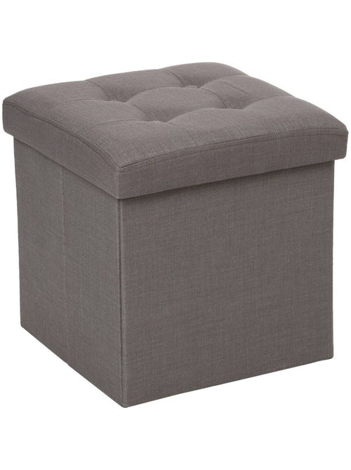 Pouf pliant coffre de rangement capitonné lysandre - Kiabi