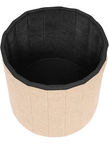 Pouf pliant coffre de rangement en bouclette JAIKO