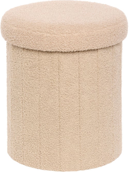 Pouf pliant coffre de rangement en bouclette JAIKO - Kiabi