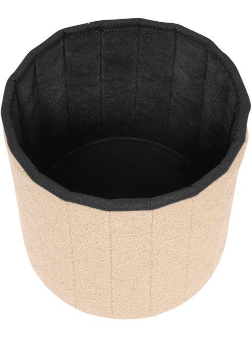 Pouf pliant coffre de rangement en bouclette JAIKO - Kiabi