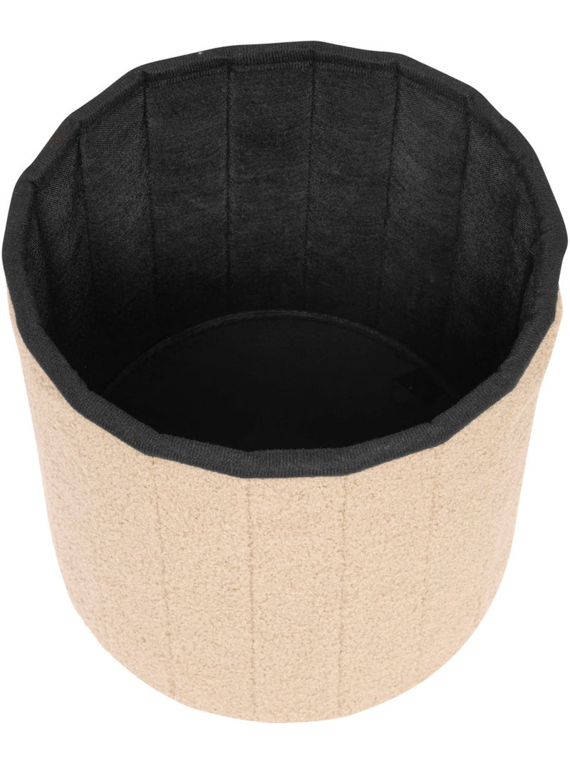 Pouf pliant coffre de rangement en bouclette JAIKO Beige - Kiabi