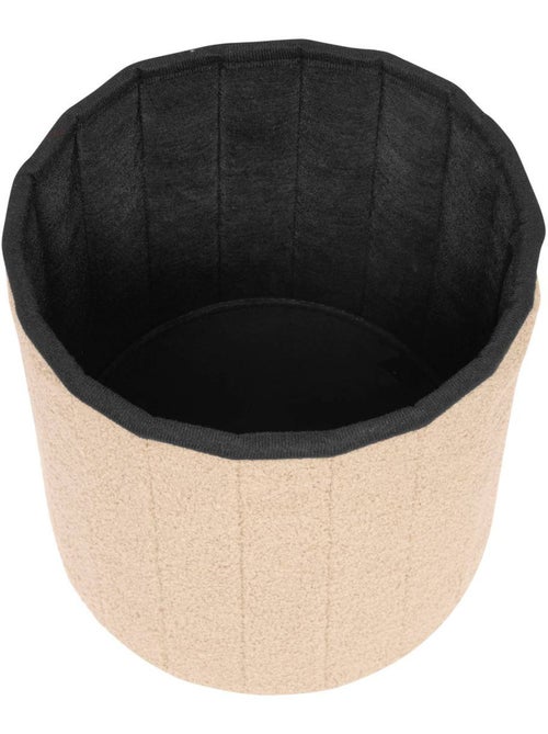 Pouf pliant coffre de rangement en bouclette JAIKO - Kiabi