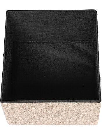 Pouf pliant coffre de rangement en bouclette SOANA