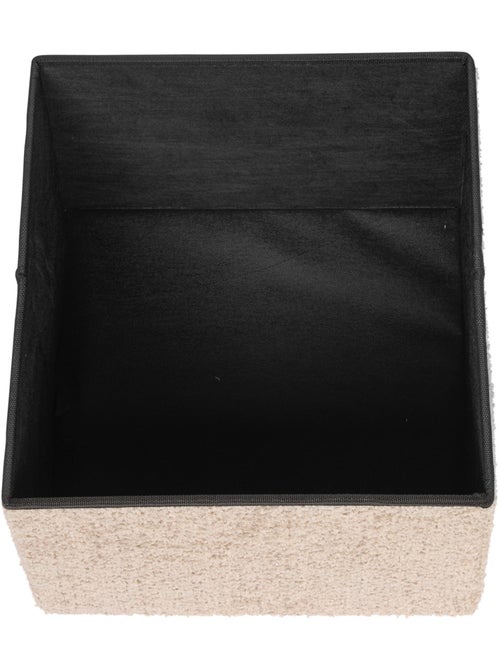 Pouf pliant coffre de rangement en bouclette SOANA - Kiabi