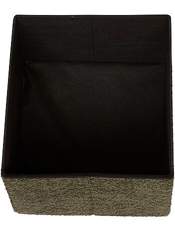 Pouf pliant coffre de rangement en bouclette SOANA