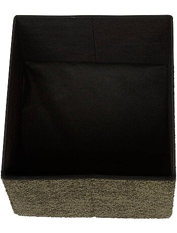 Pouf pliant coffre de rangement en bouclette SOANA