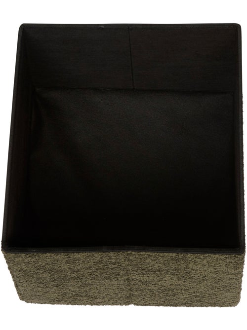 Pouf pliant coffre de rangement en bouclette SOANA - Kiabi