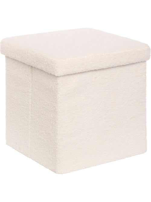 Pouf pliant coffre de rangement en tissu bouclette JAIKO - Kiabi