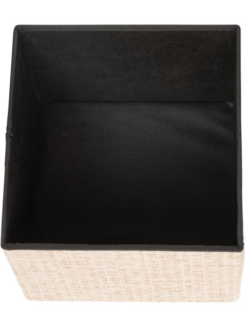Pouf pliant coffre de rangement en tissu effet naturel OLMA - Kiabi