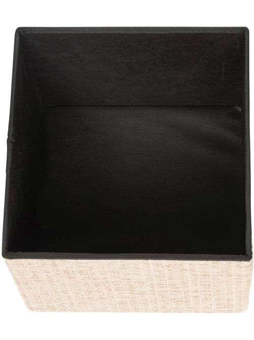 Pouf pliant coffre de rangement en tissu effet naturel OLMA - Kiabi