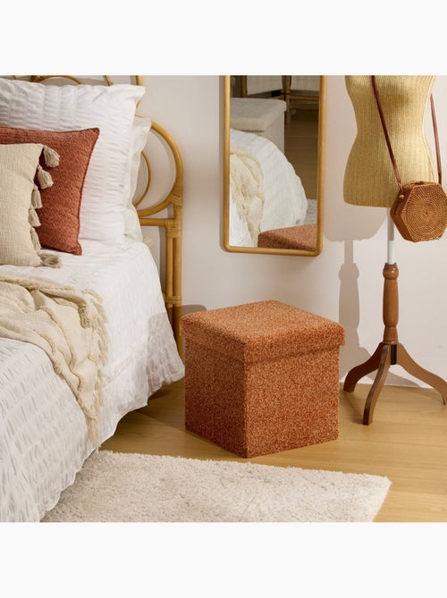 Pouf pliant coffre de rangement en tissu OXIA - Kiabi