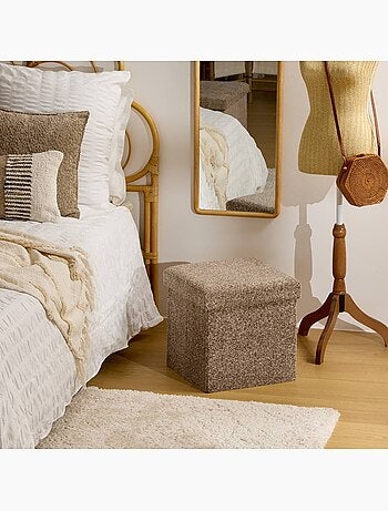 Pouf pliant coffre de rangement en tissu OXIA