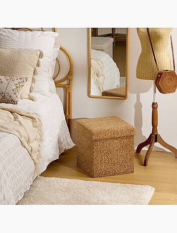 Pouf pliant coffre de rangement en tissu OXIA