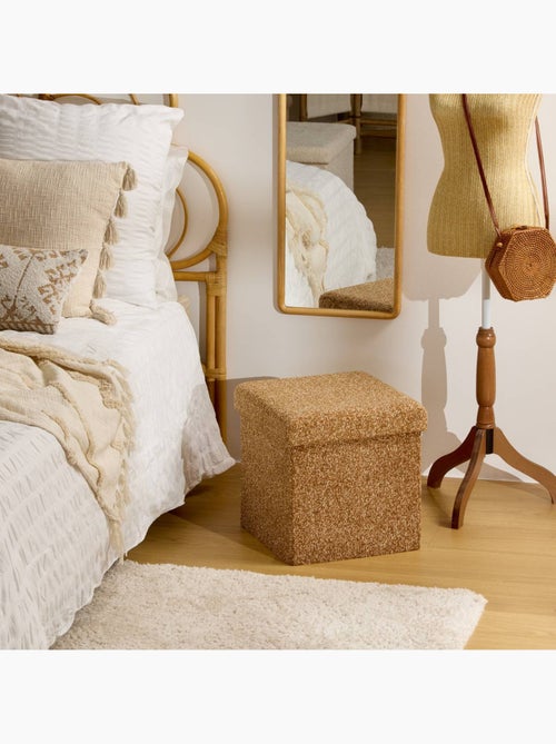 Pouf pliant coffre de rangement en tissu OXIA - Kiabi Pouf pliant coffre de rangement en tissu OXIA - Kiabi